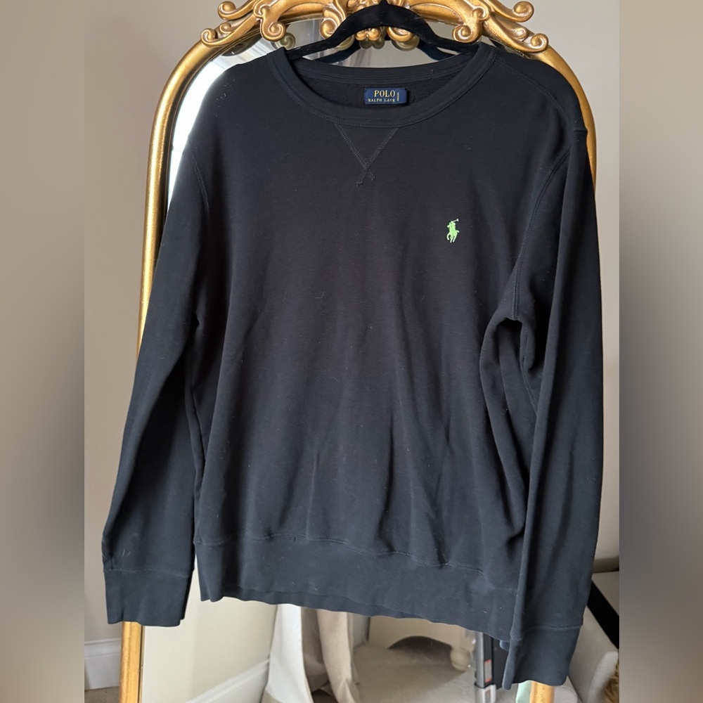 Polo Ralph Lauren Black Long Sleeve with green Logo